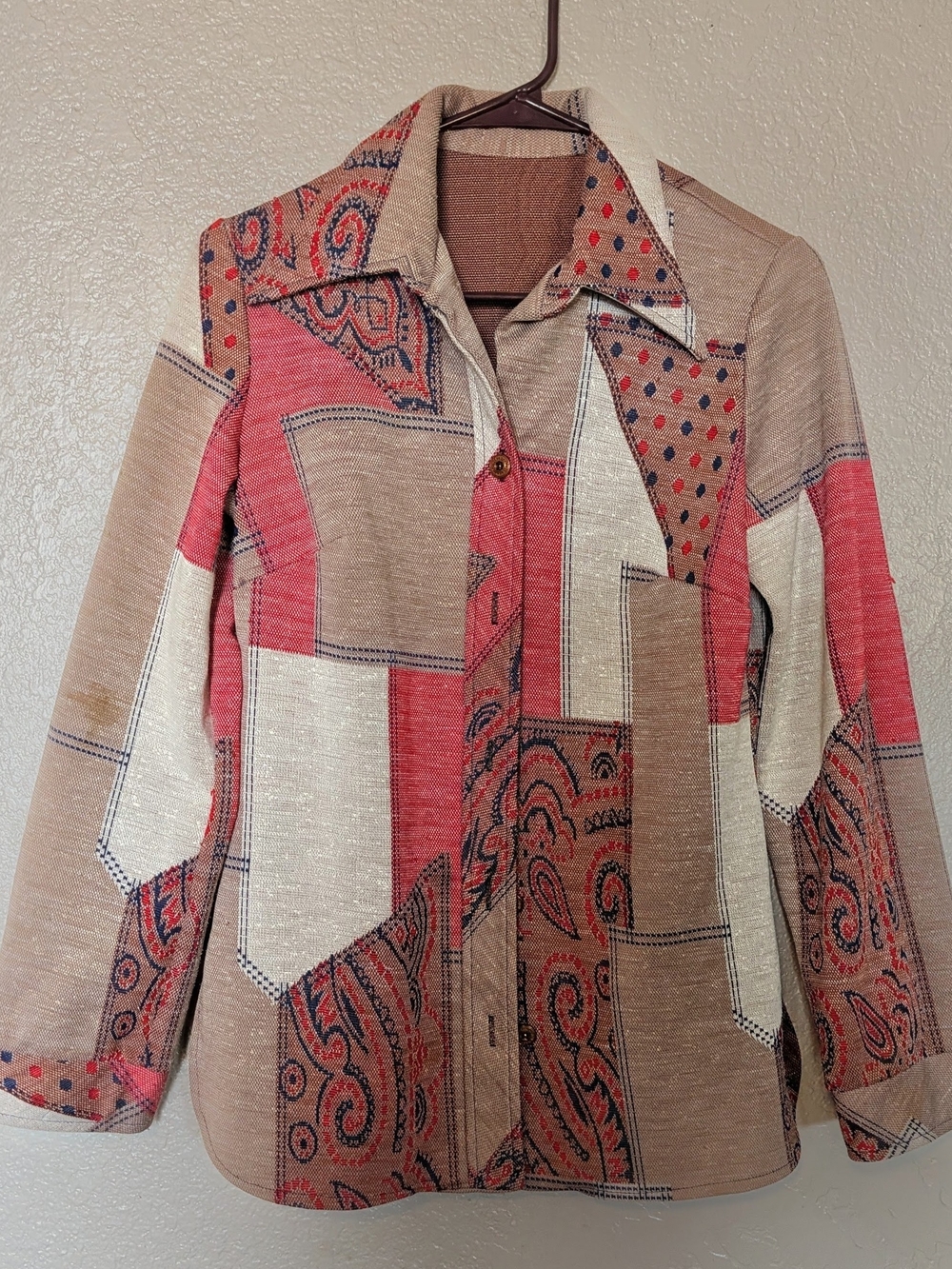 Vintage Unisex Patchwork Shirt Remington Express Buttons Sleeve Western Disco